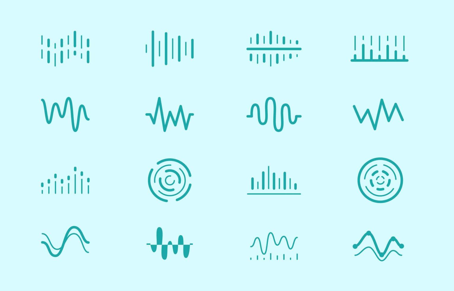 Dynamic Sound Wave Icon Collection vector