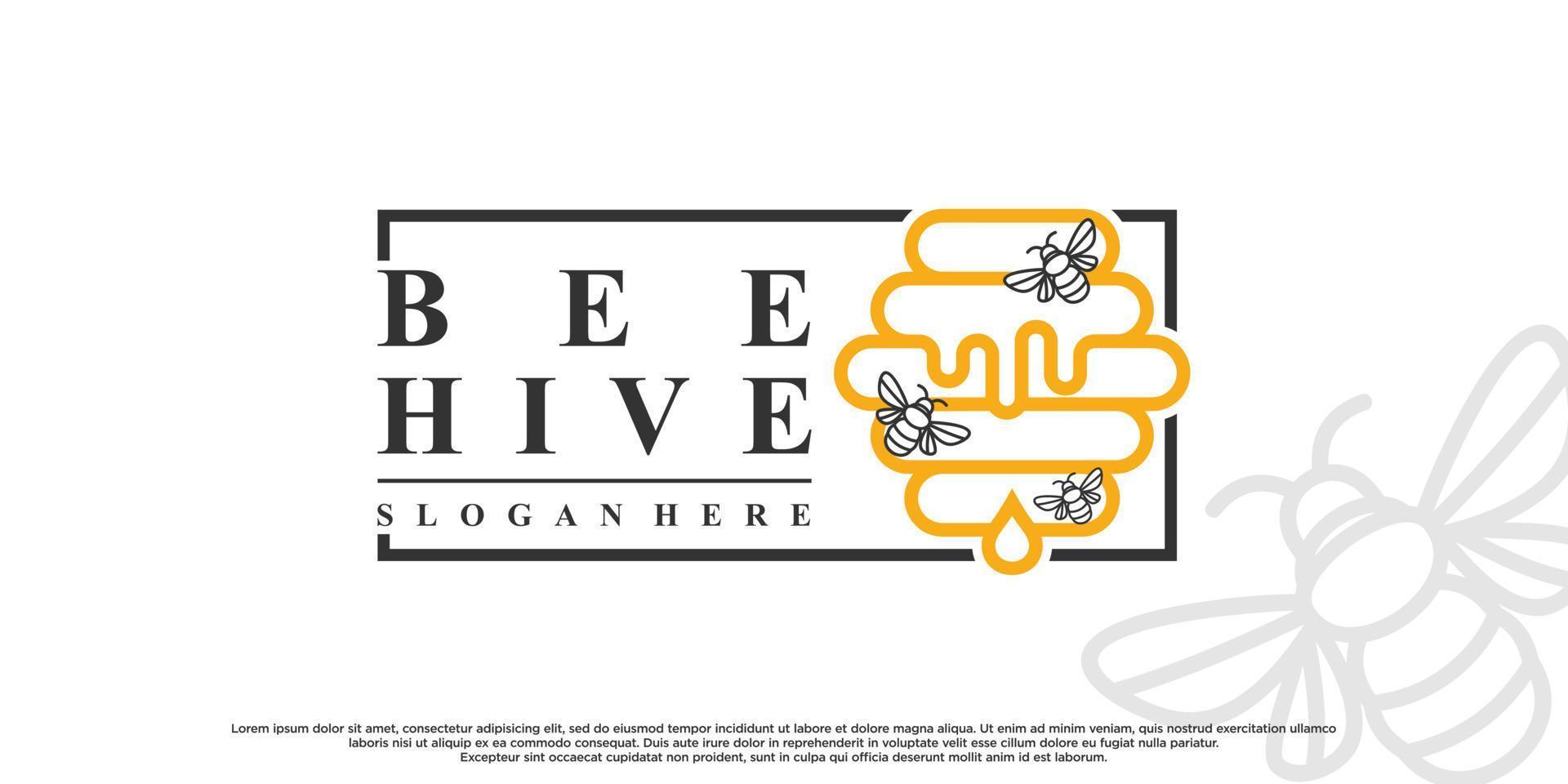 Honey logo design with creative concept Premium Vector