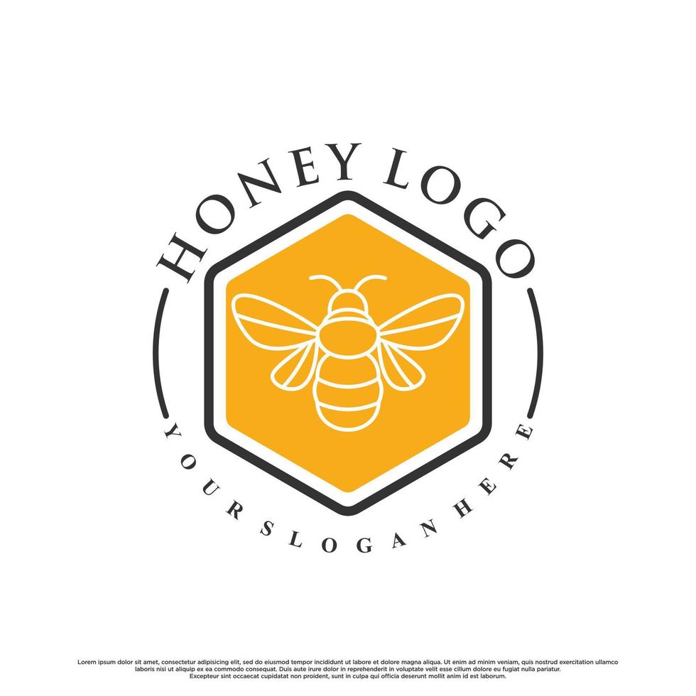 Honey logo design with creative concept Premium Vector