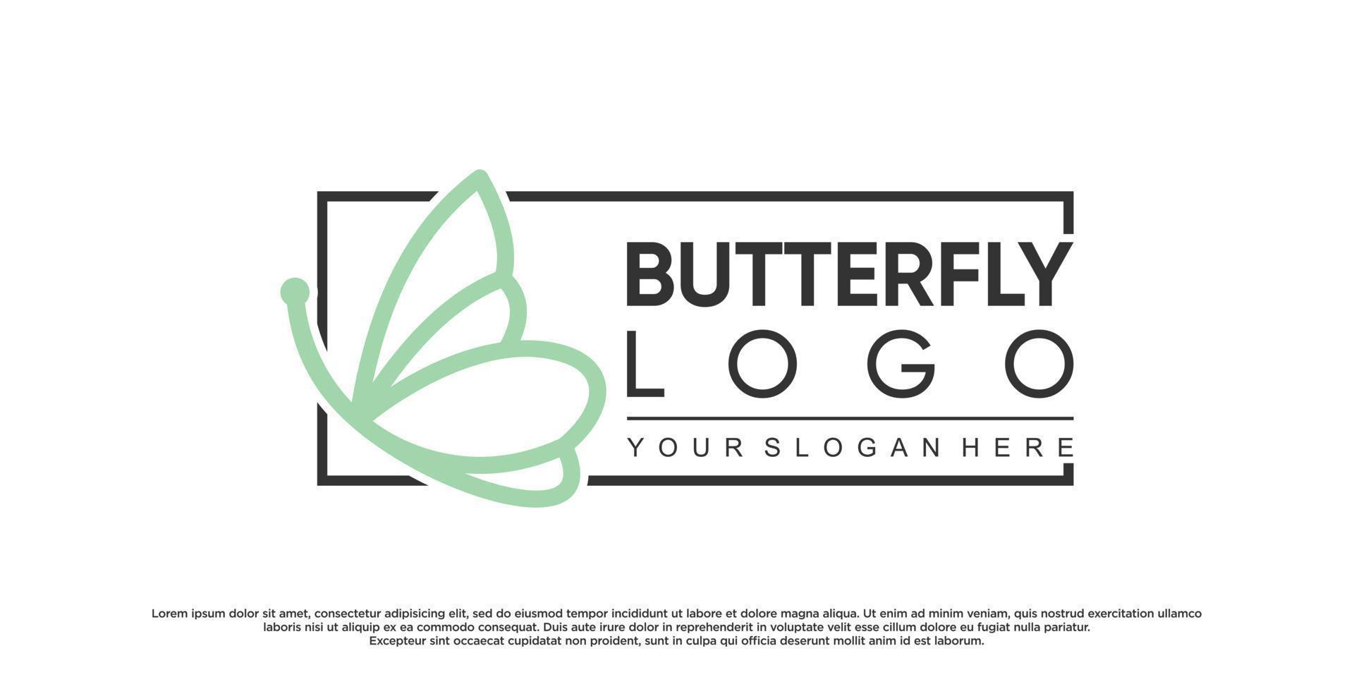 icono de diseño de logotipo de mariposa con vector premium de concepto creativo