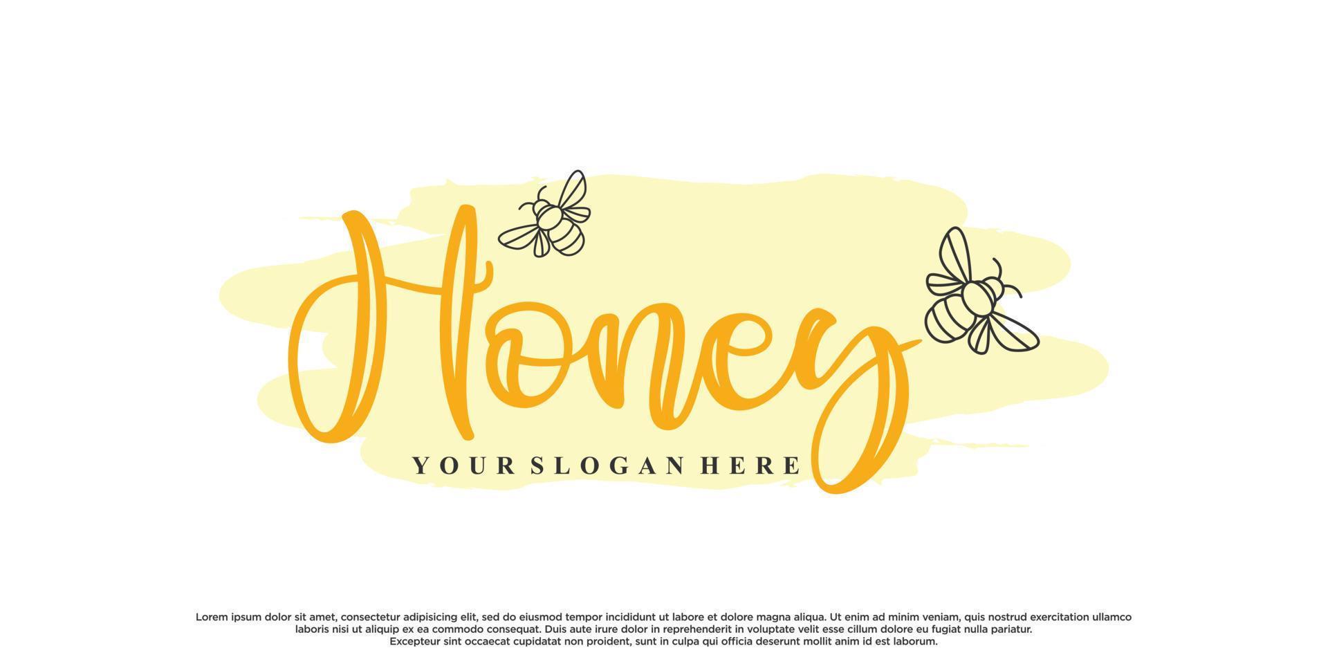 Honey logo design with creative concept Premium Vector