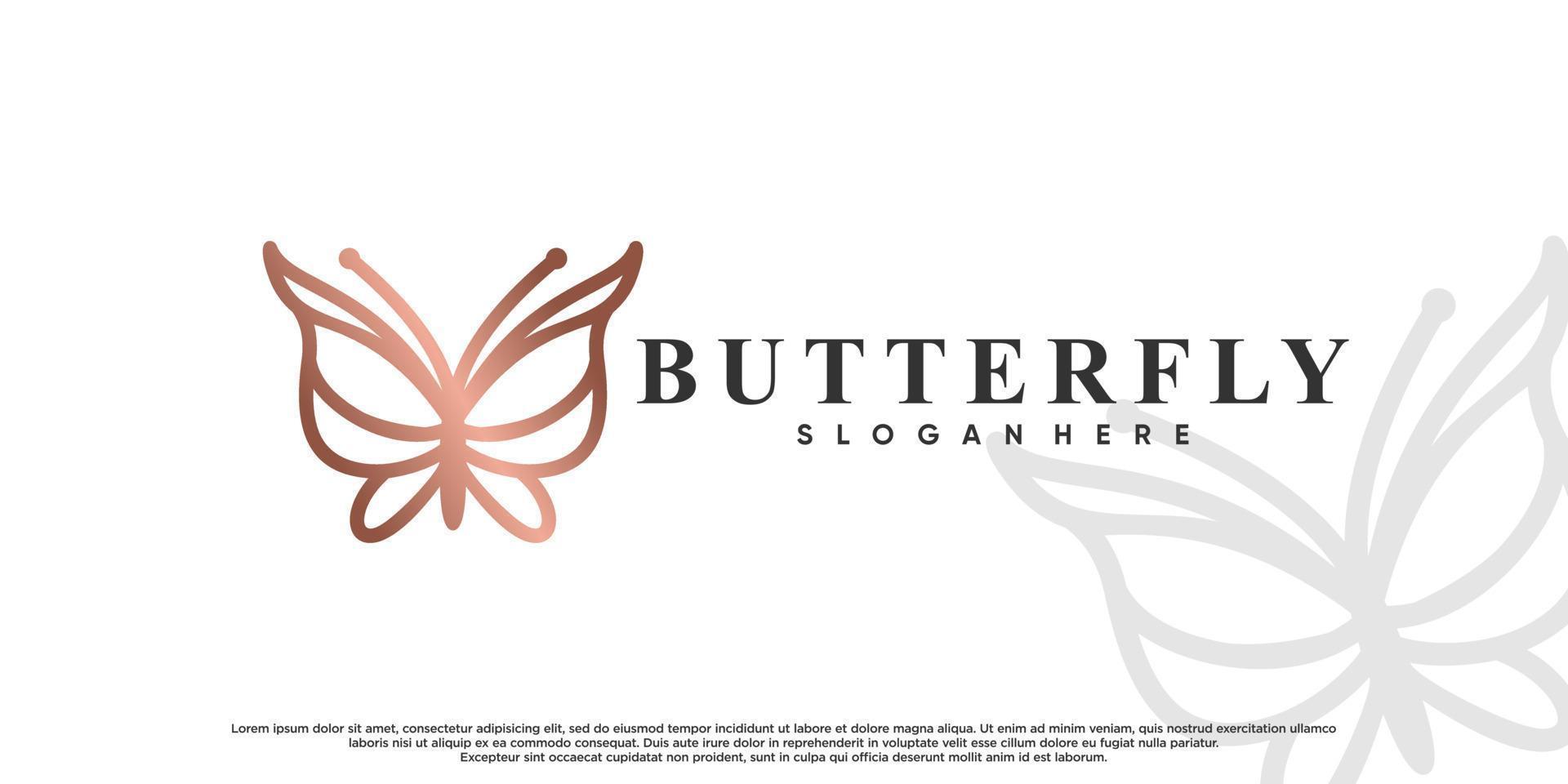 Minimalist icon butterfly or dragonfly logo design with unique concept Premium Vector