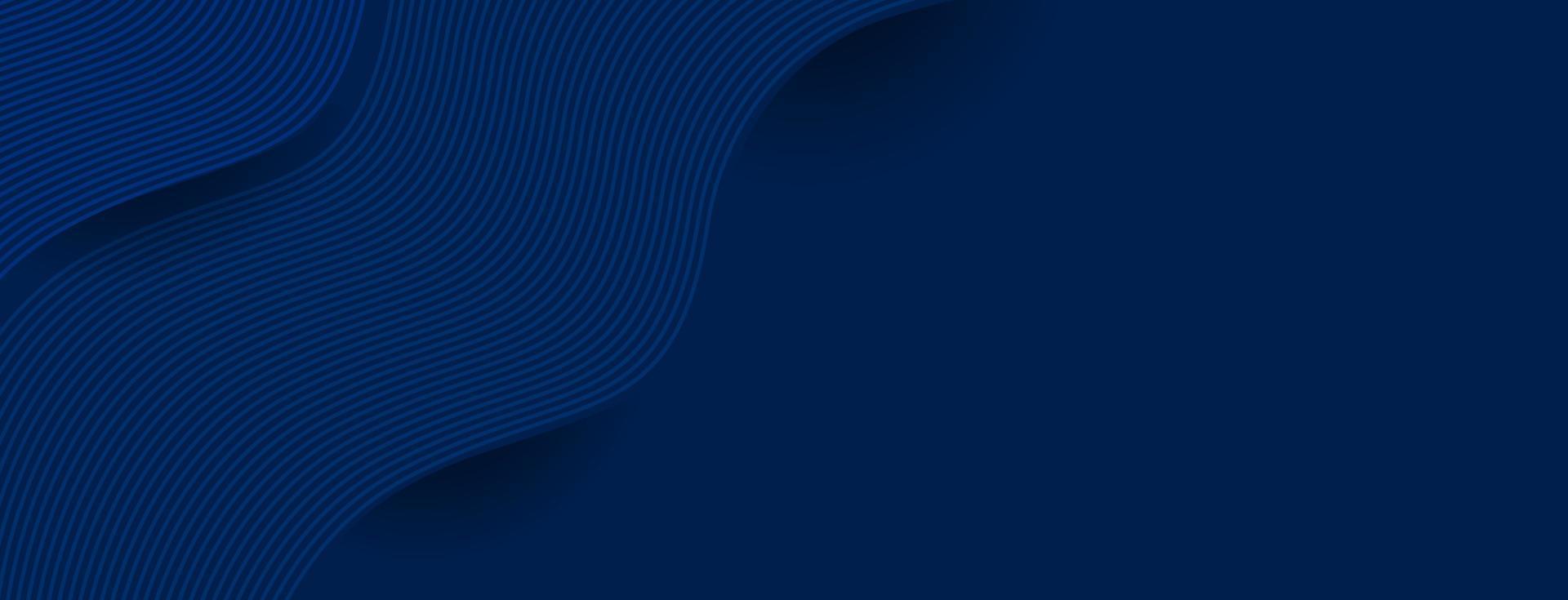 modern wave curve abstract dark blue background, blending curve lines wave. Vector illustration.