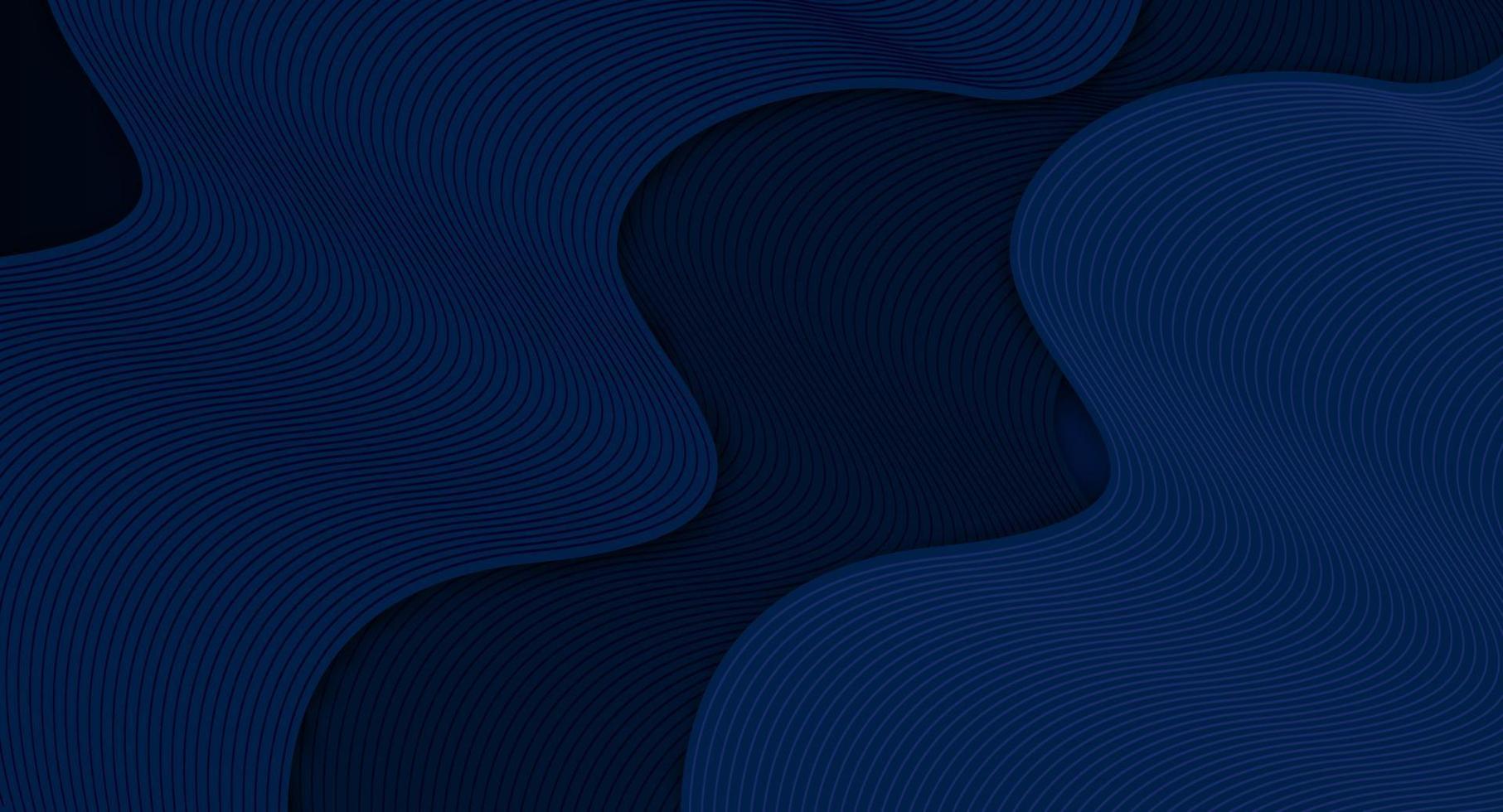 modern wave curve abstract dark blue background, blending curve lines wave. Vector illustration.