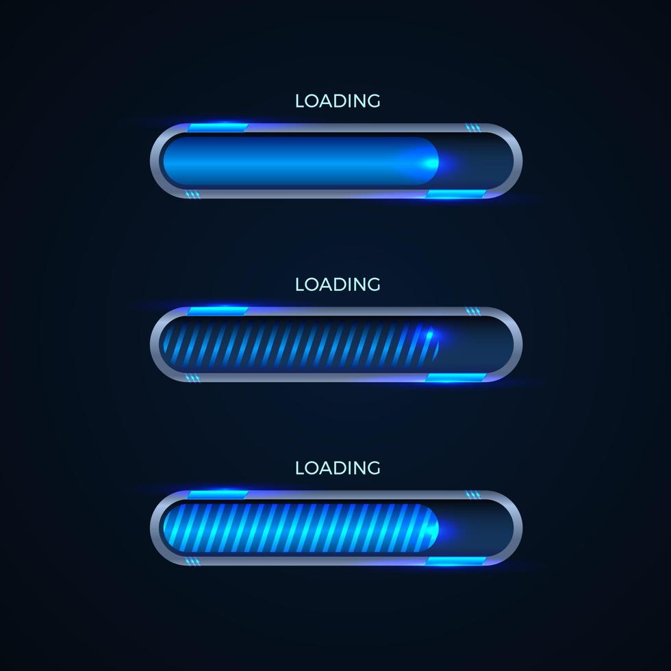 futuristic light blue loading bar template concept vector