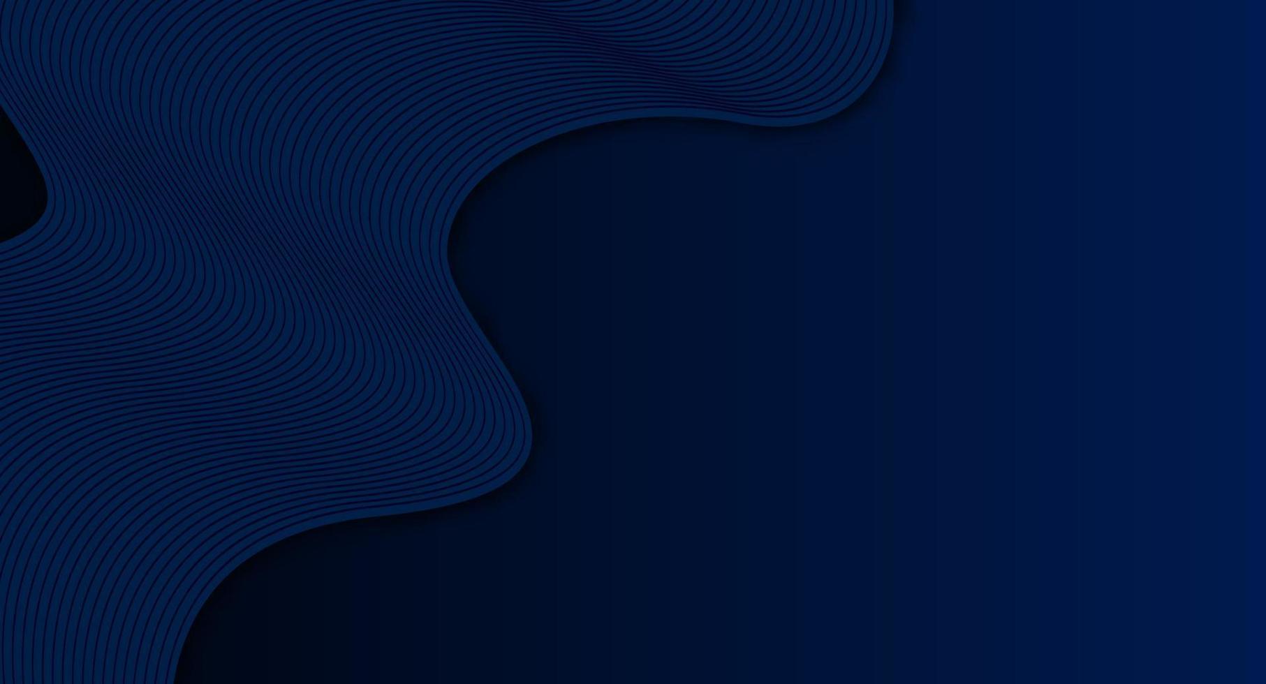 curva de onda moderna resumen fondo azul oscuro, mezcla de líneas de curva onda. ilustración vectorial vector