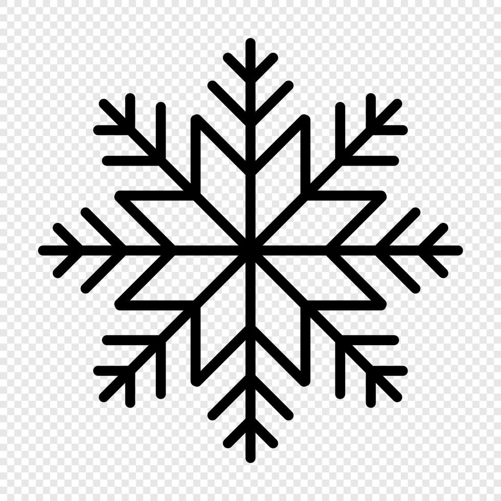 copo de nieve. icono de copo de nieve. icono de copo de nieve simple en el diseño de estilo de línea. símbolo de copo de nieve de nieve. ilustración vectorial vector