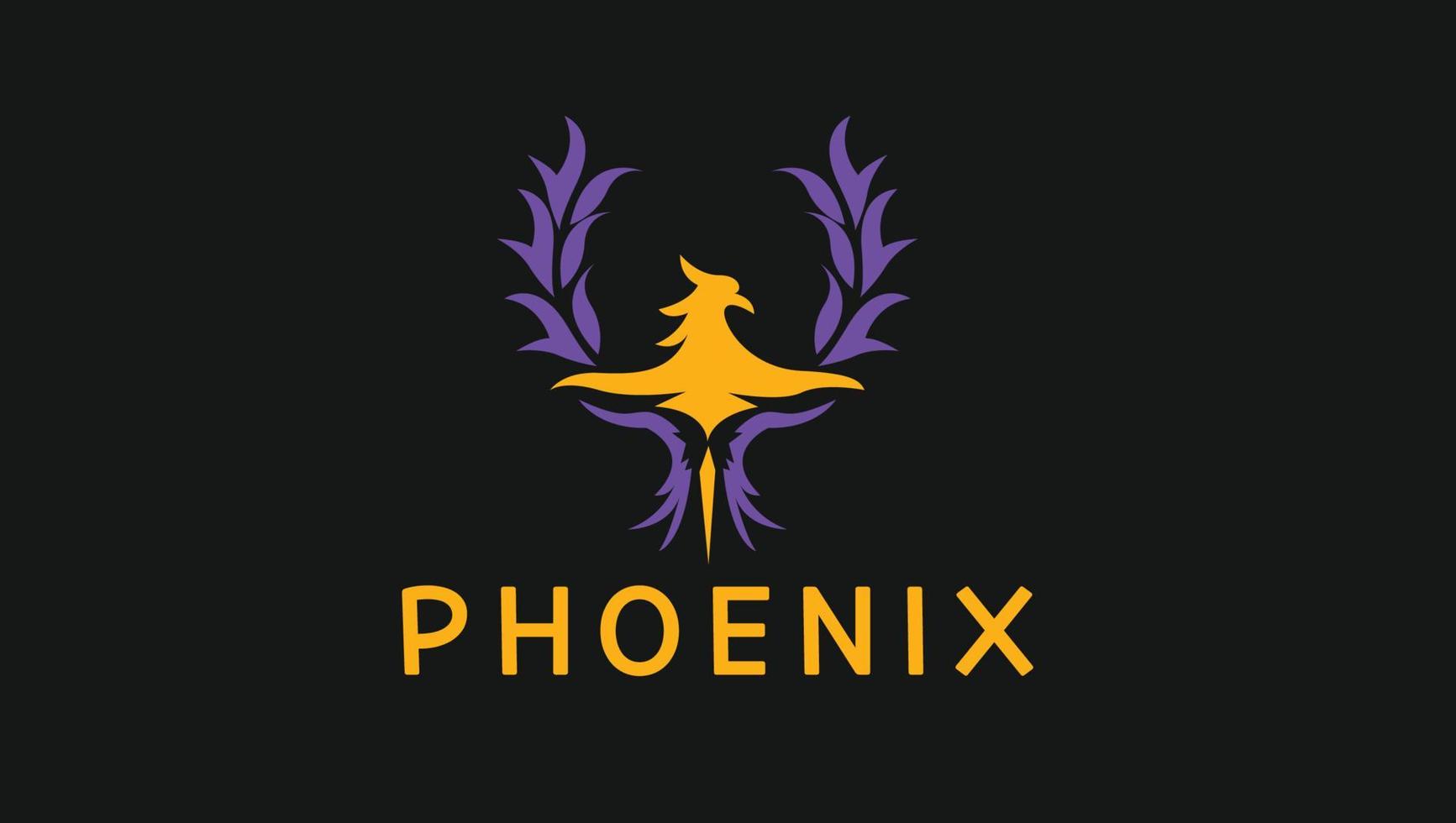 plantilla de diseño de logotipo de marca de combinación profesional moderna de phoenix vector