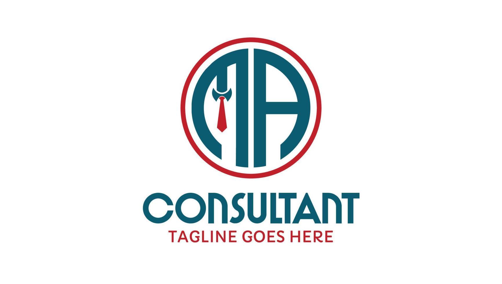 letters MA Name Initials Monogram Lettermark Logo Desgn for Consulting Company vector