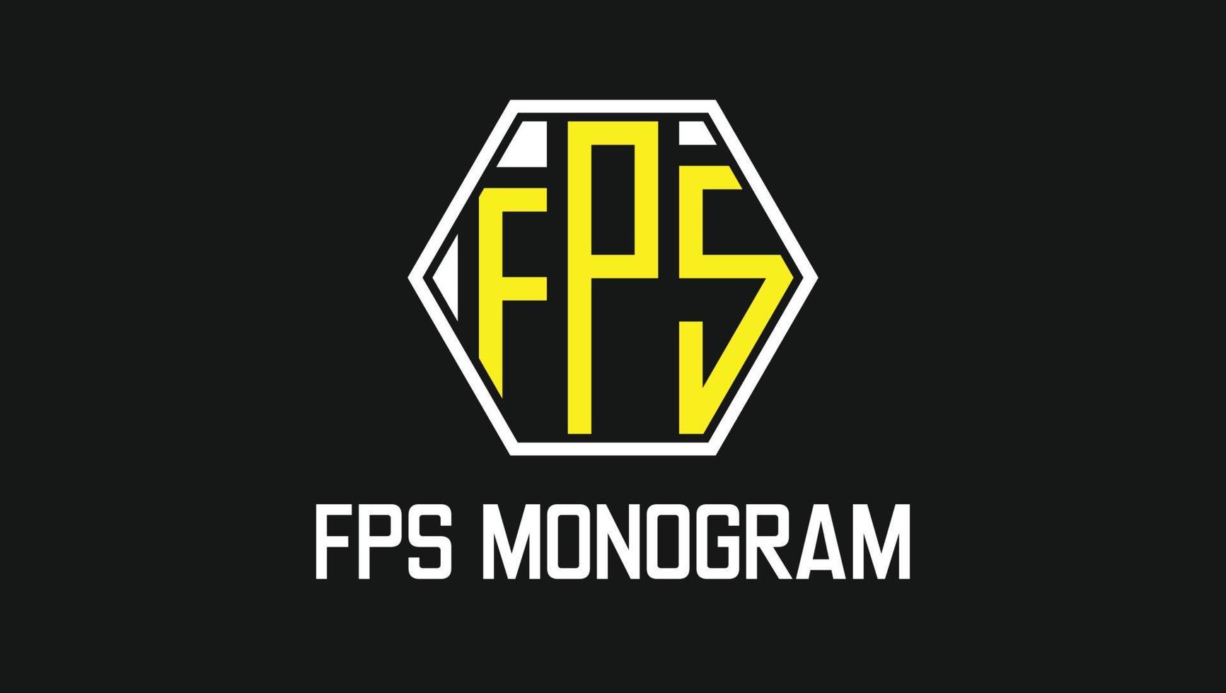 plantilla de diseño de logotipo de marca de letra monograma hexagonal fps vector
