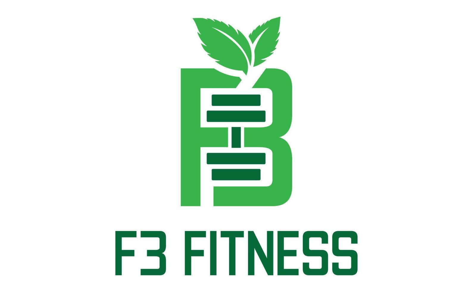 diseño de logotipo de letras f3 para empresa de fitness vector