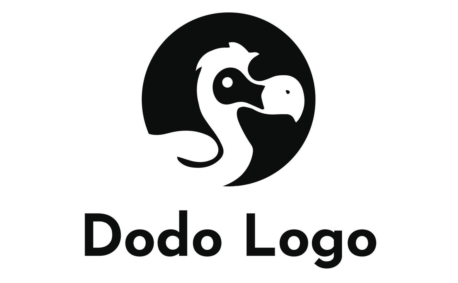 plantilla de diseño de logotipo simbólico minimalista dodo vector