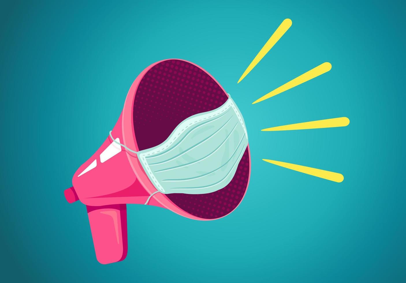 Retro megaphone with face mask 13076218 Vector Art at Vecteezy