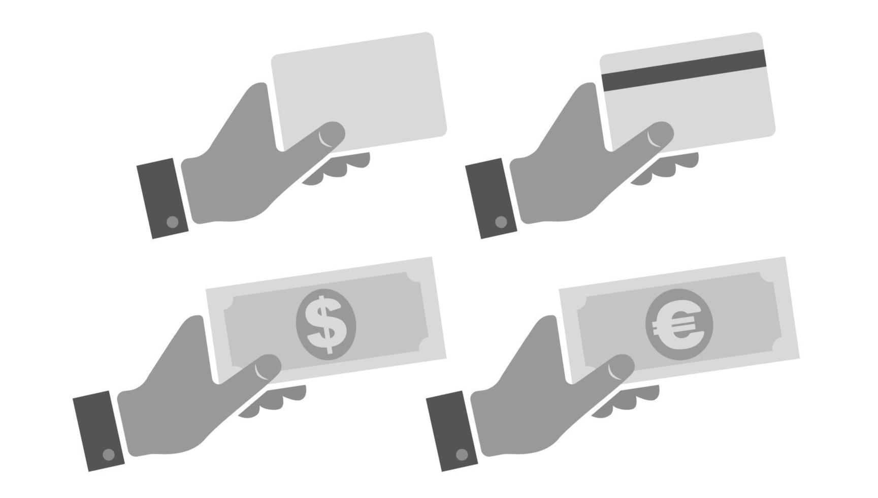 Hand with card and money vector