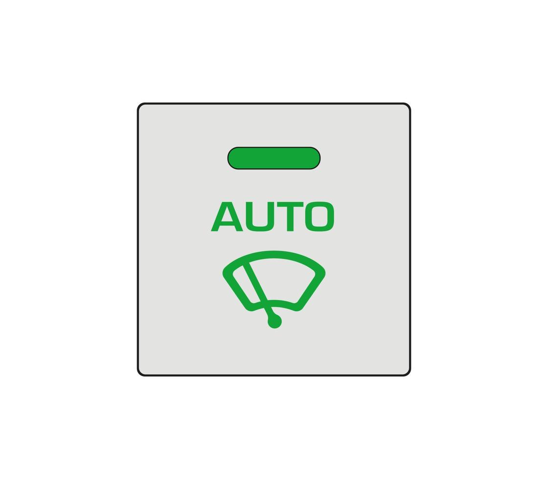 Automobile windshield wiper fixing button. Car windshield wiper settings. Modern car sketch dashboard illustration. Editable line icon. vector