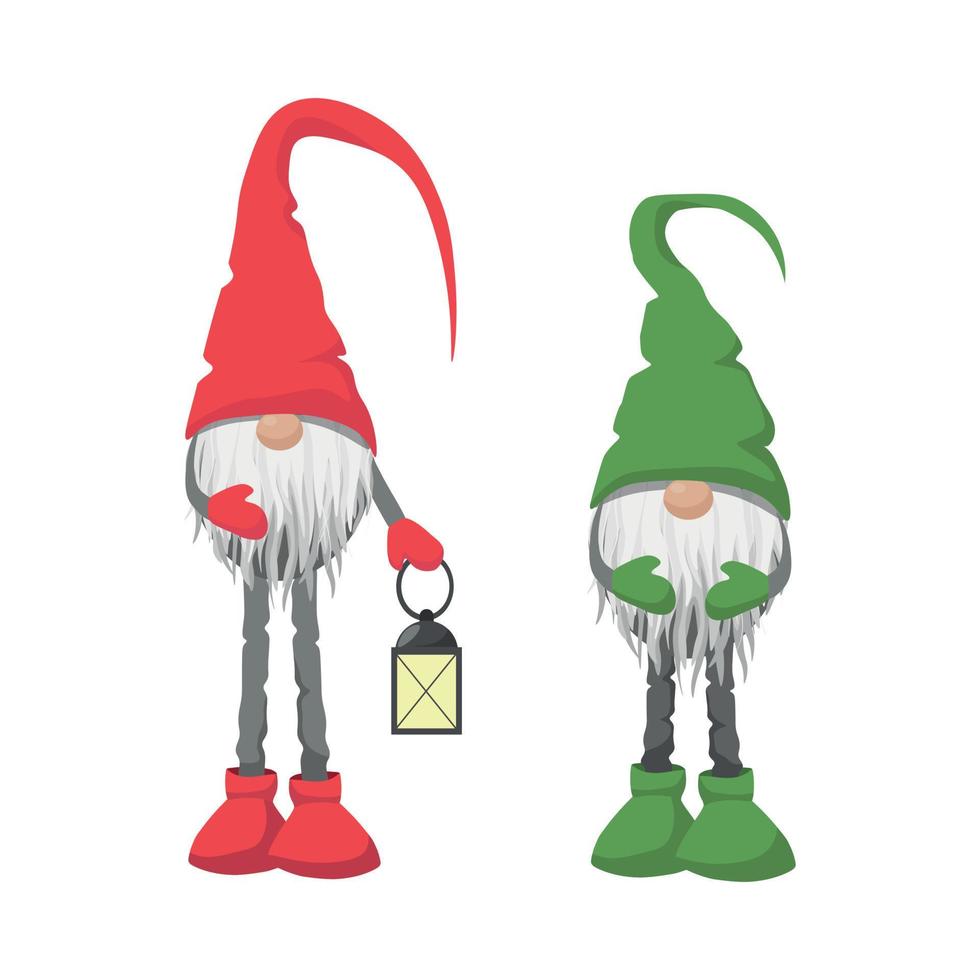 gnomos de navidad sobre fondo blanco vector