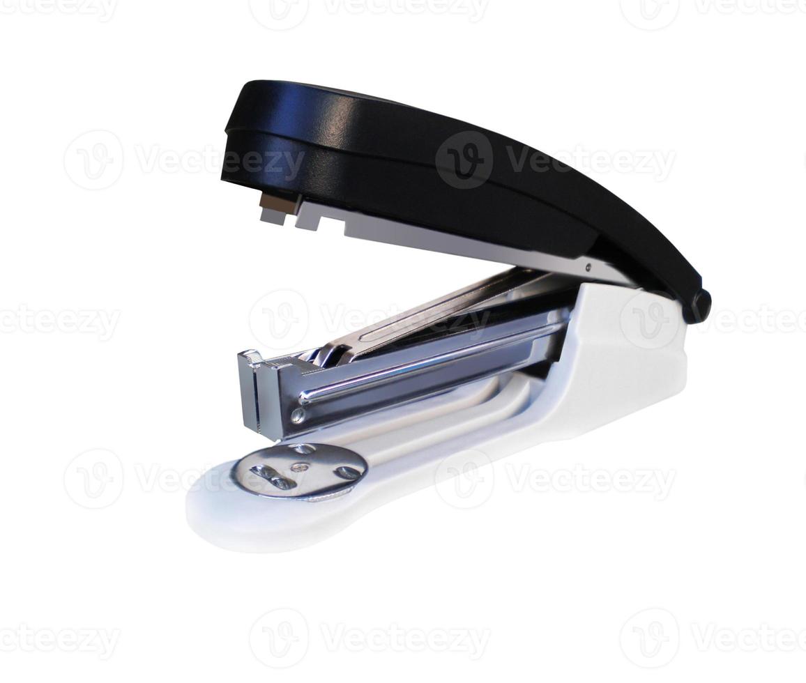 Black office stapler on a white background photo
