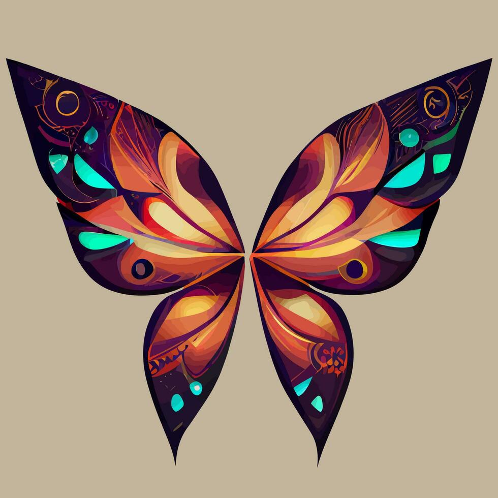 mariposa dibujada a mano elegantes elementos de diseño decorativo tribales para tatuajes o impresiones carteles arte de la pared calcomanías de vinilo, vector