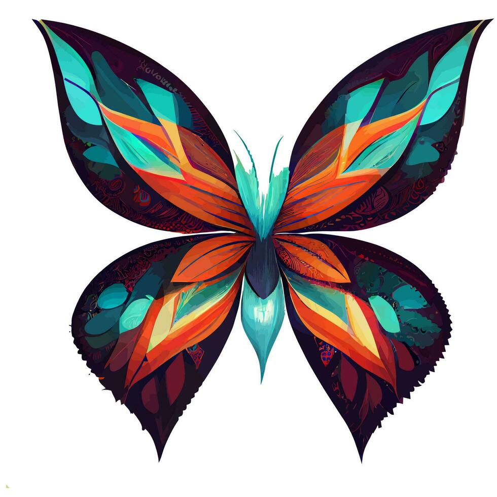 mariposa dibujada a mano elegantes elementos de diseño decorativo tribales para tatuajes o impresiones carteles arte de la pared calcomanías de vinilo, vector