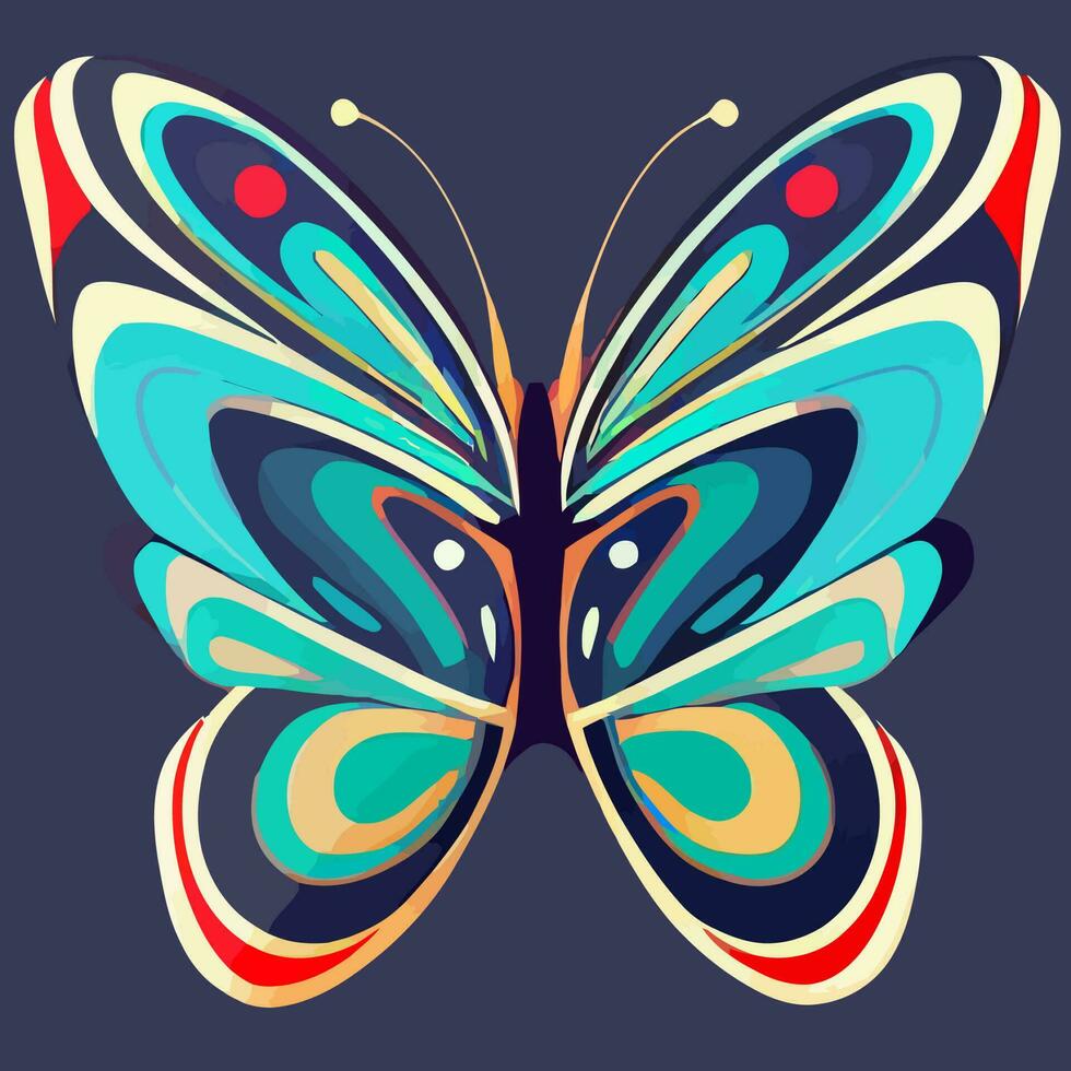 vector de ilustración de mariposa colorida aislada buena para logotipo, icono, mascota, imprimir o personalizar su diseño