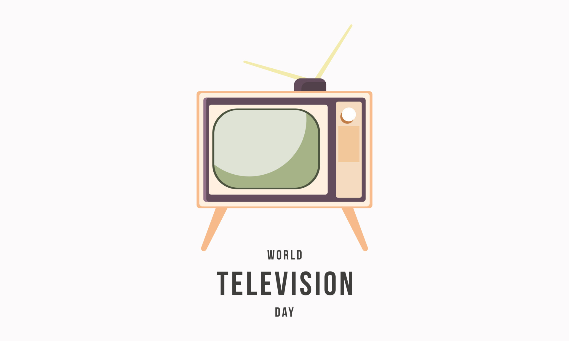 Vintage television cartoon illustration. World television day ...