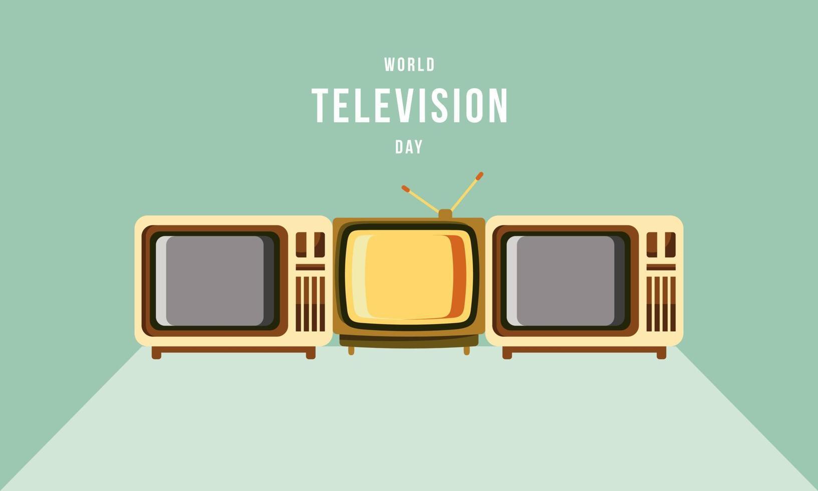 Vintage television cartoon illustration. World television day illustration vector