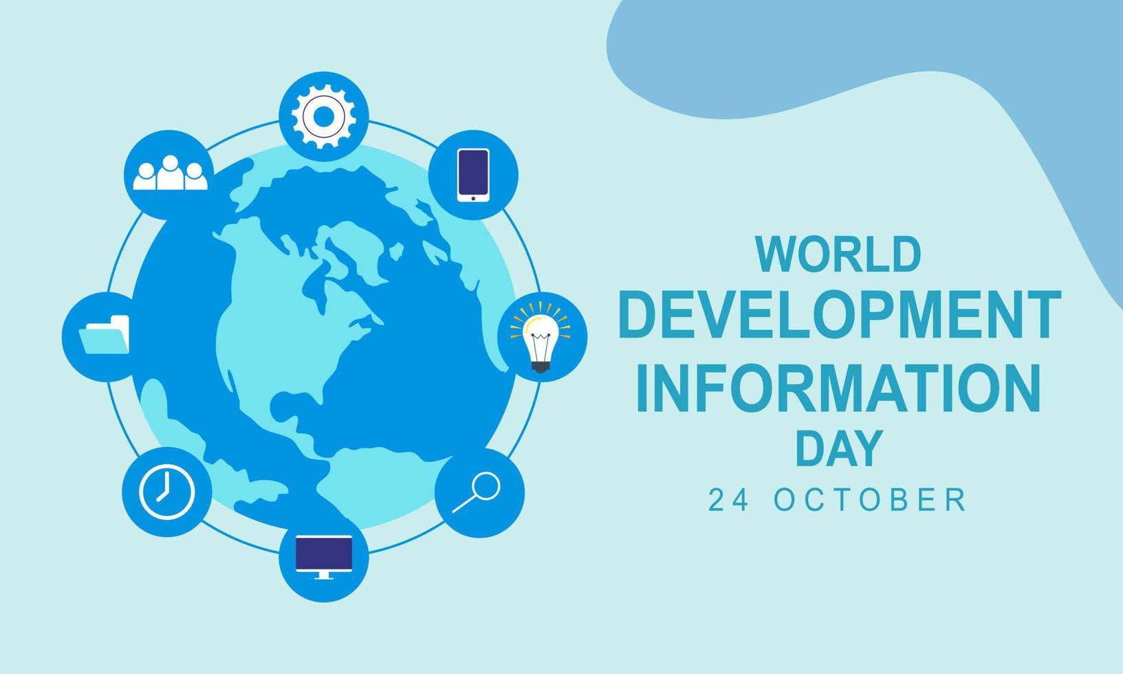 día mundial de la información sobre el desarrollo. ilustración de icono de información de tecnología vector