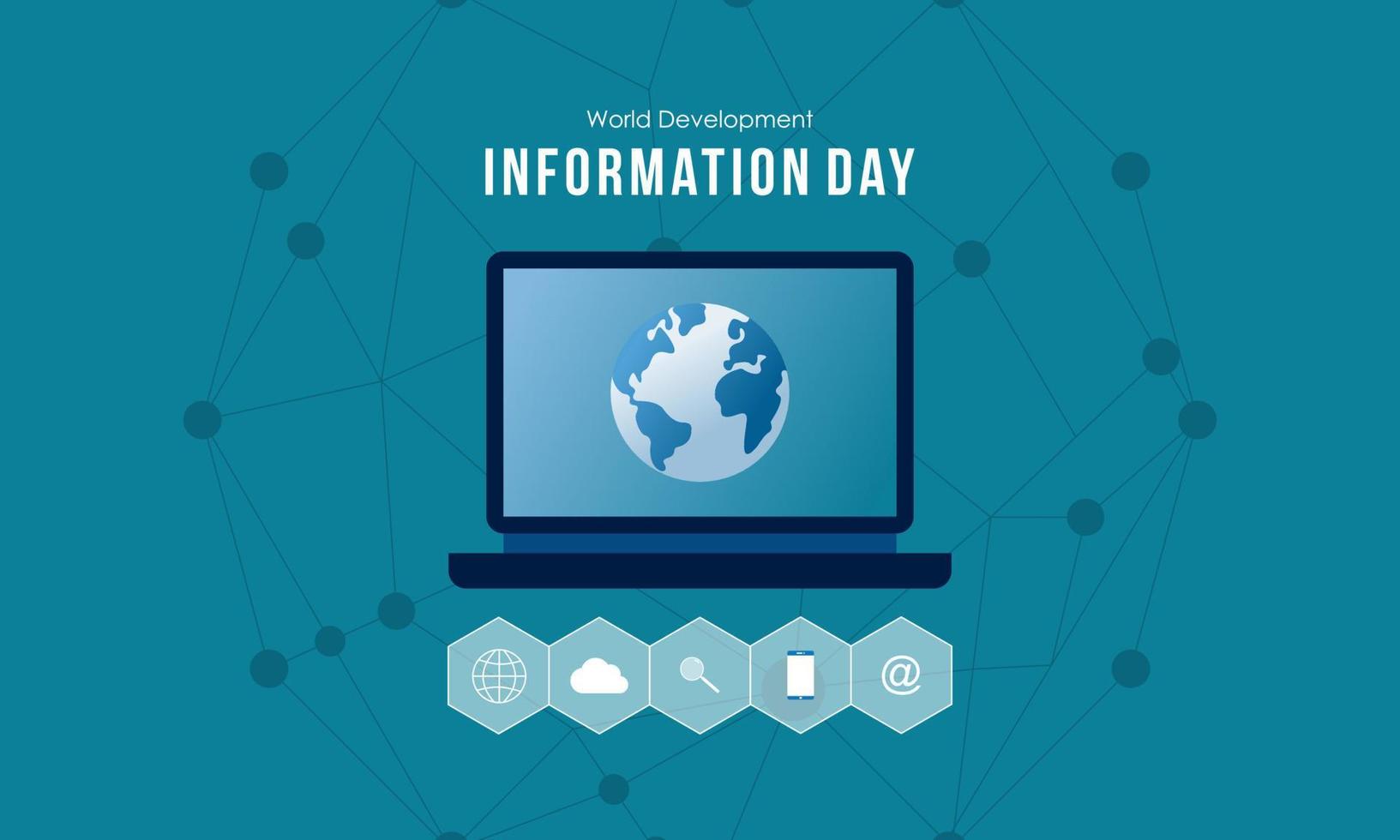 World Development Information Day. Technology Information icon illustration vector