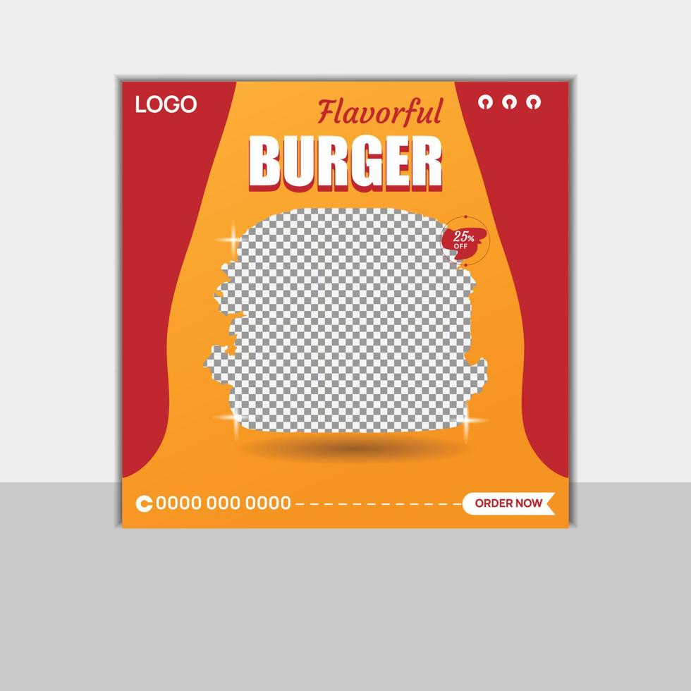 Professional food poster Banner design vector Temple For Modern food menu template