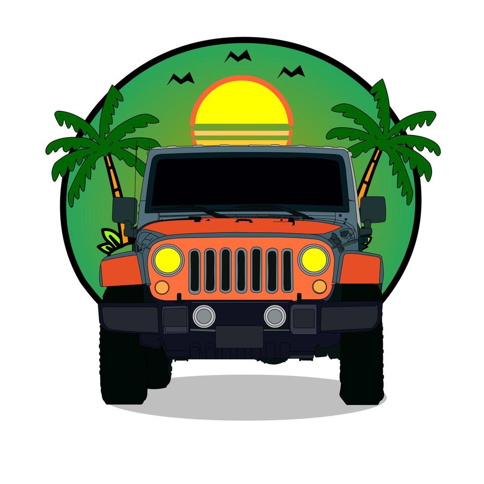 Isolated off road car logo Cartoon vector illustration