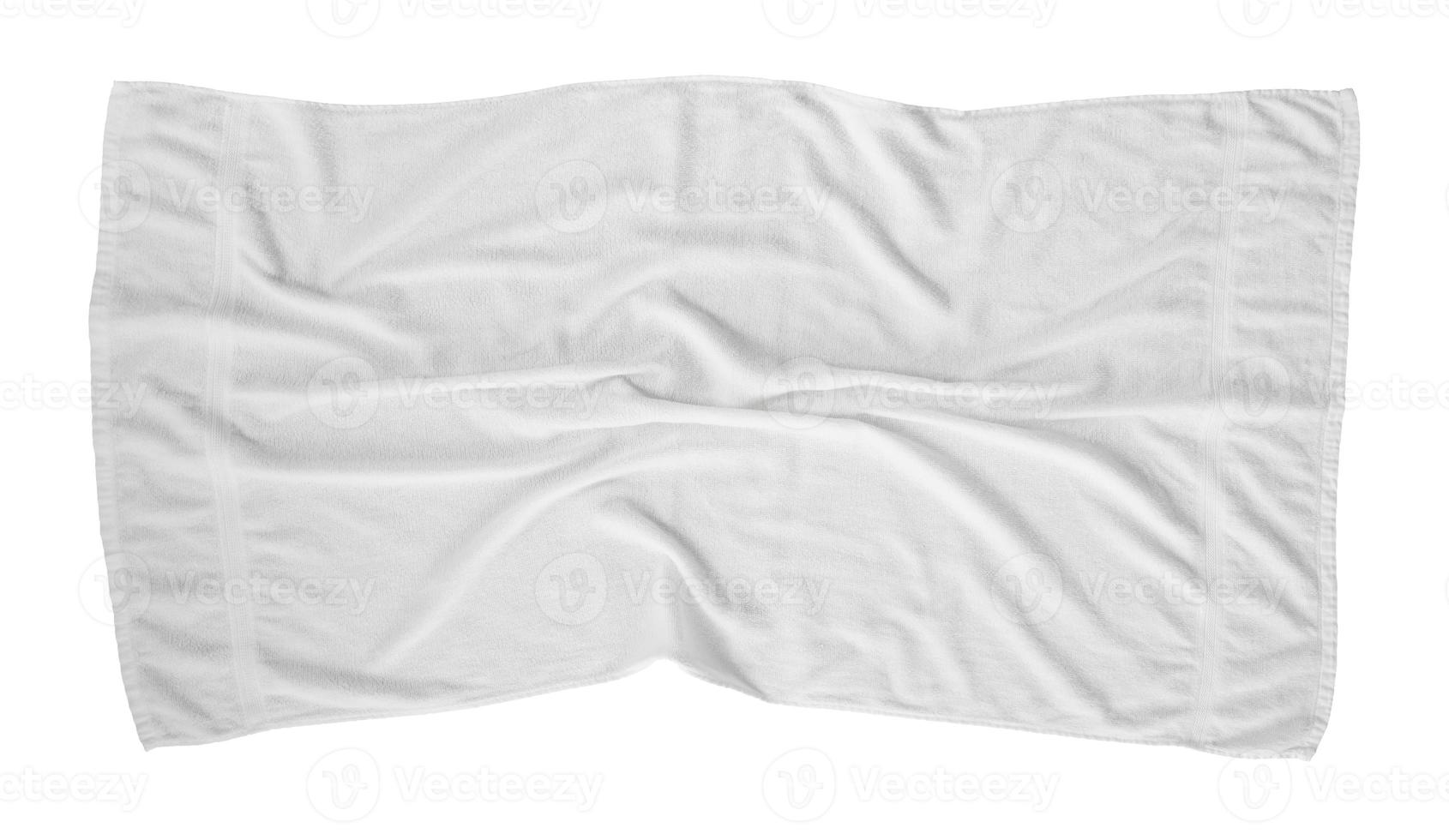 White beach towel isolated on white background photo