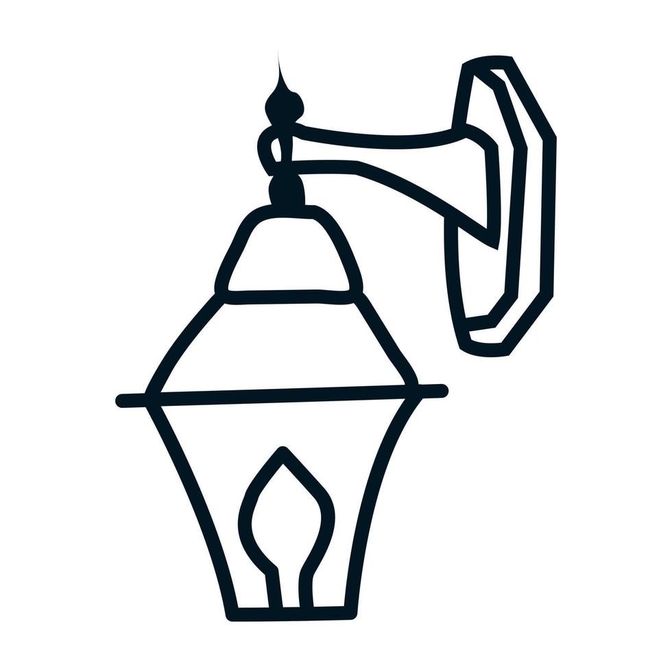 Doodle style lantern. Vector illustration of hand-drawn