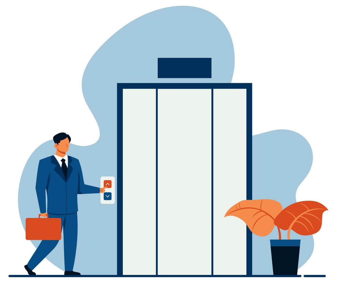 Businessman Going in Elevator vector
