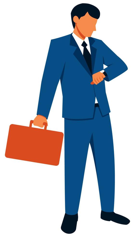 Businessman Checking Time vector