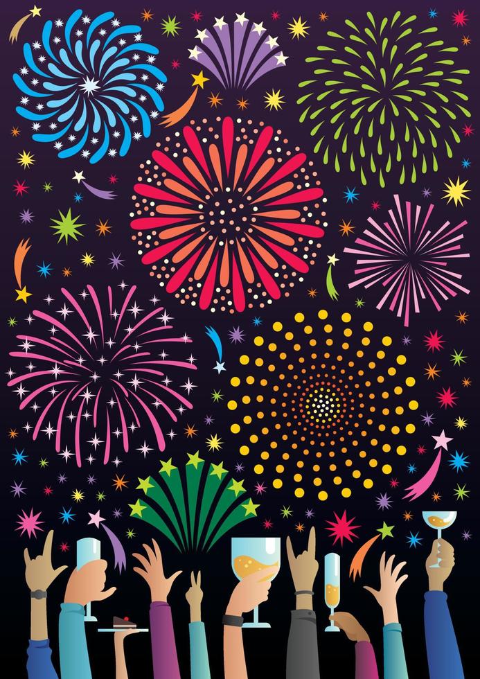 Celebration with Fireworks vector