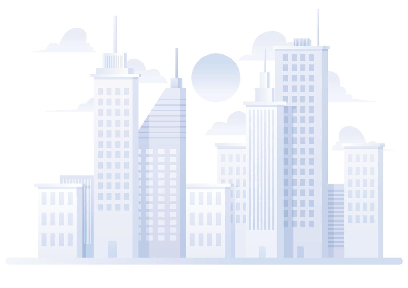 City Grey Flat Design vector