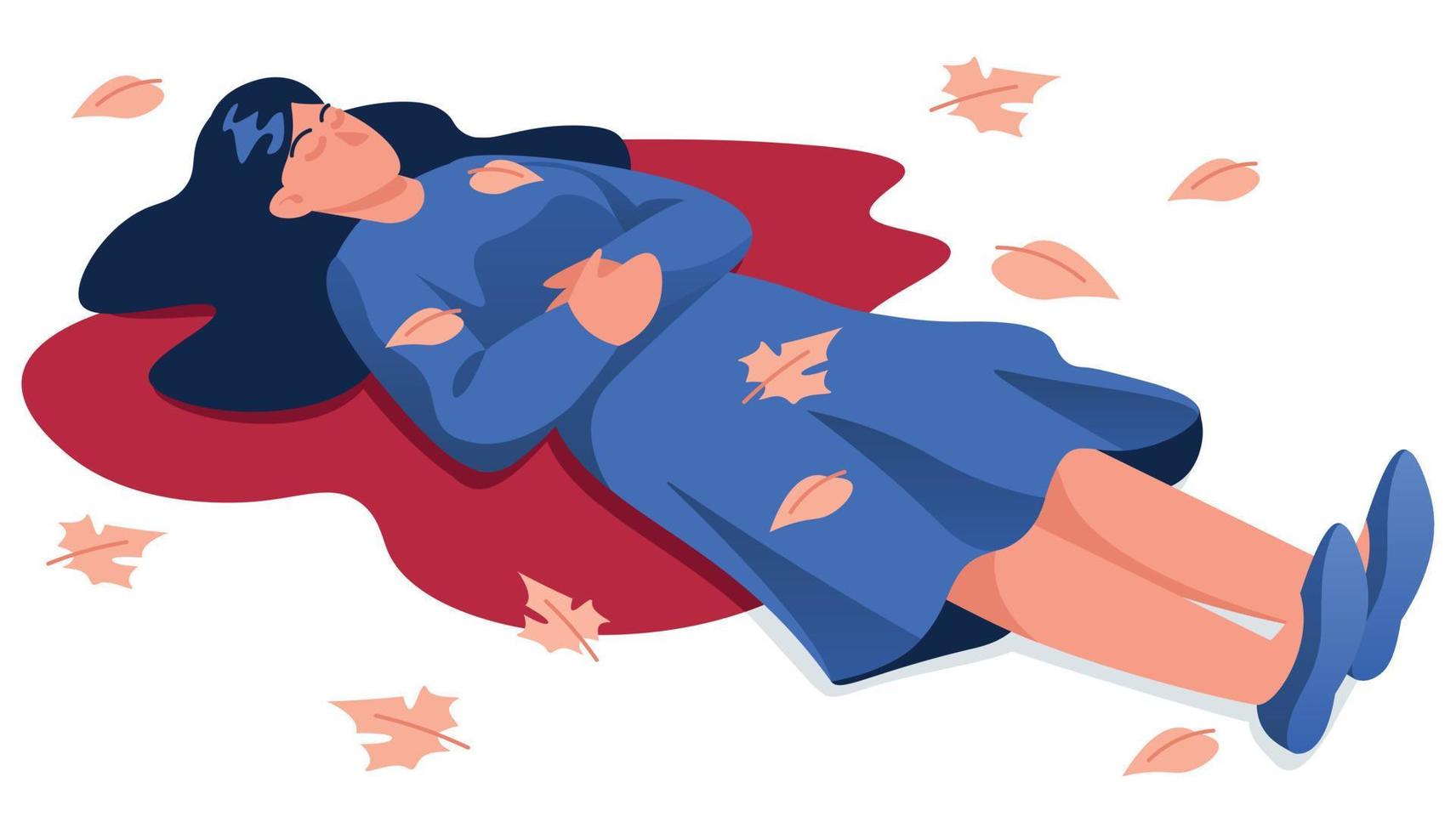 Dead Woman Crime Scene vector