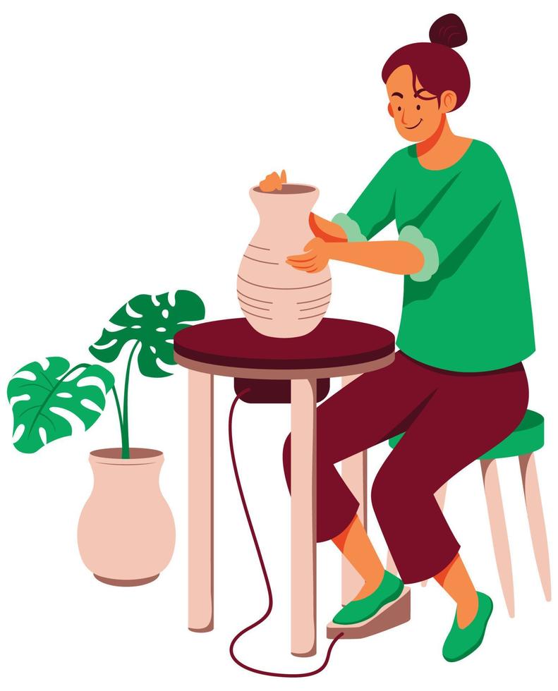 Handmade Pottery Vase vector