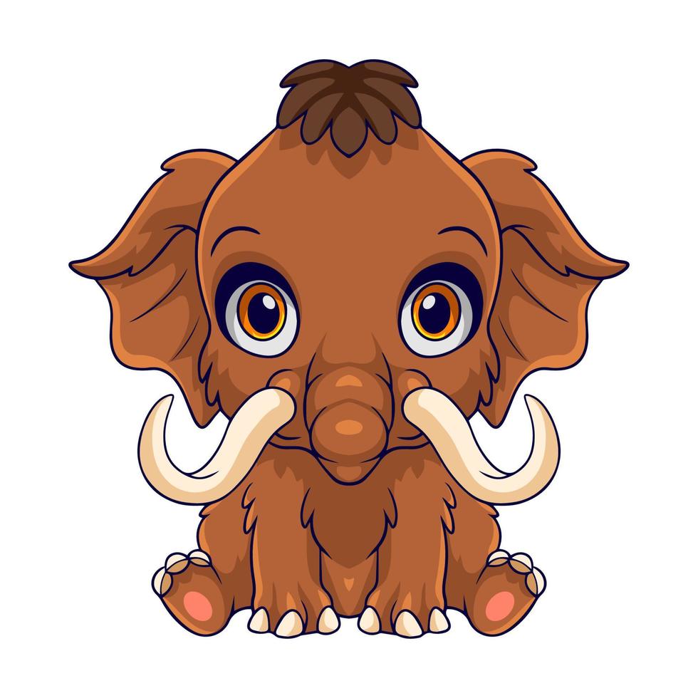 Cute dibujos animados mamut bebé aislado sobre un fondo blanco. 13076928  Vector en Vecteezy