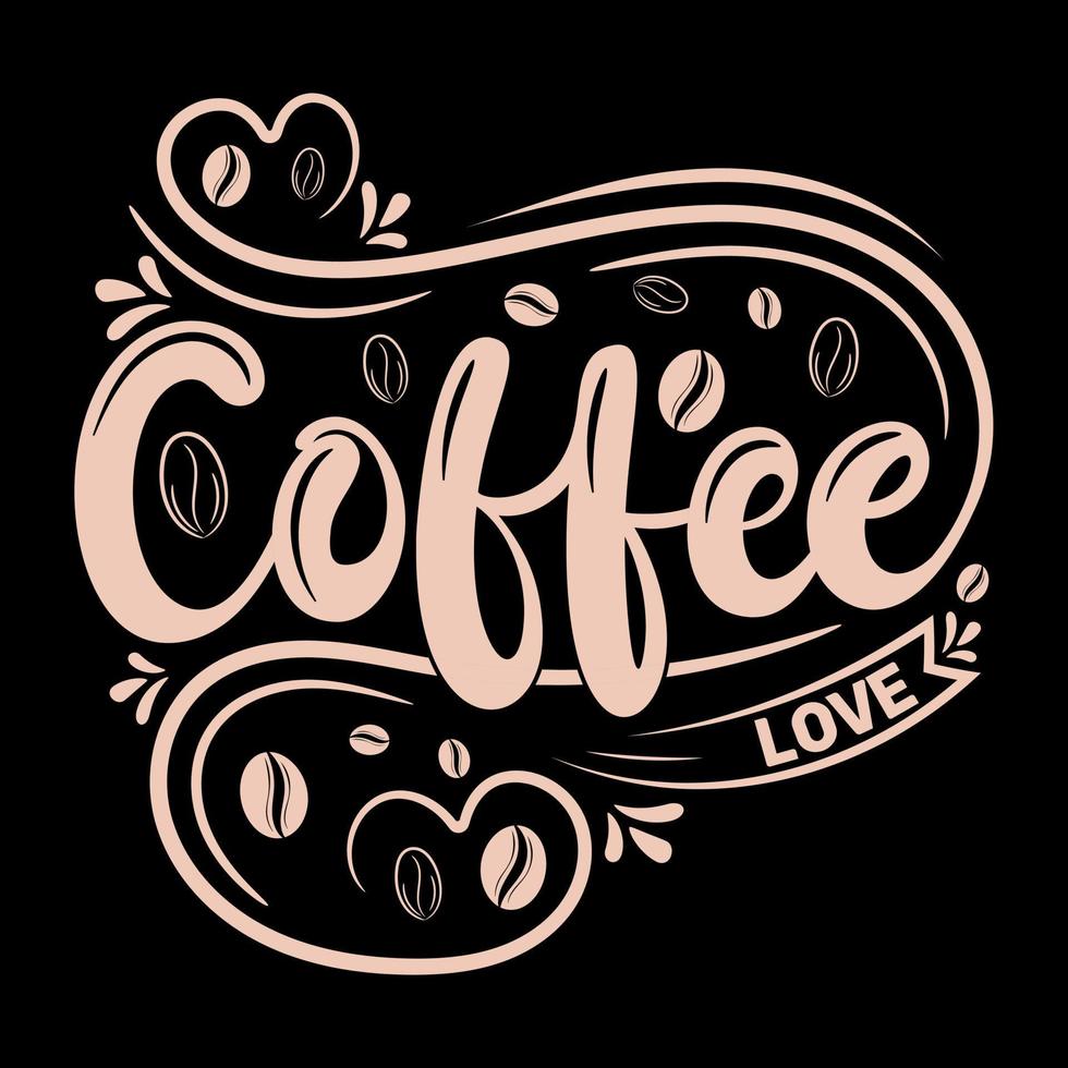 Coffee decorative vector, typography Coffee element, hand drawing coffee cup, coffee beans vector