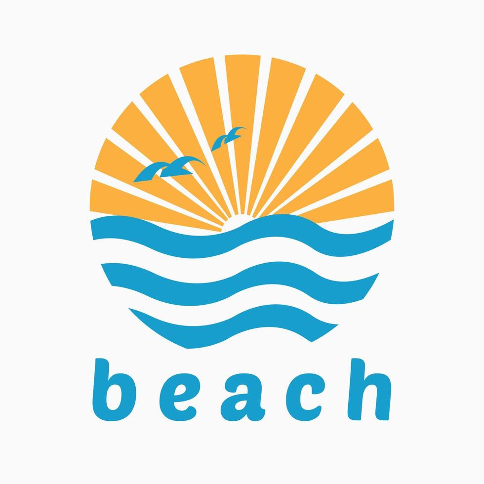 beach summer logo design template. simple style logo vector