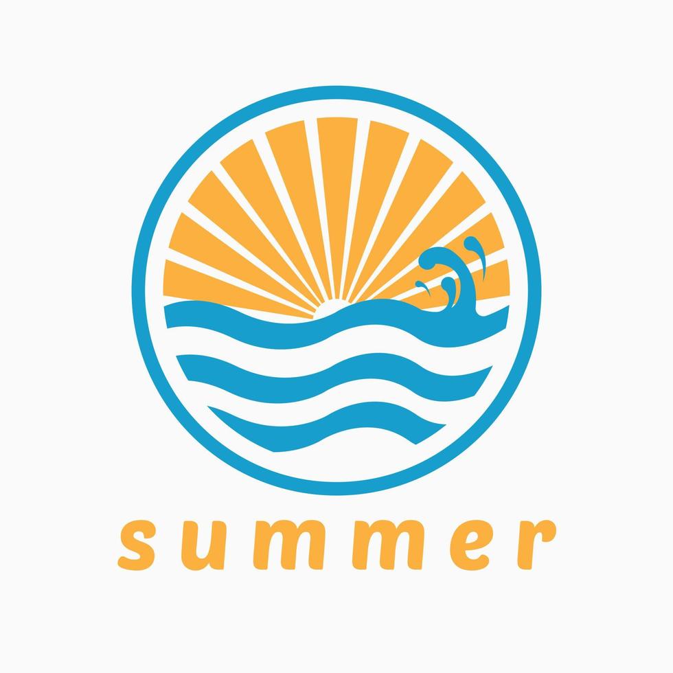 beach summer logo design template. simple style logo vector