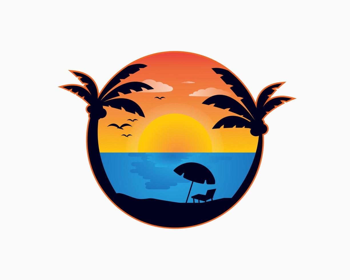 plantilla de diseño de logotipo de verano de playa. logotipo de estilo sencillo vector