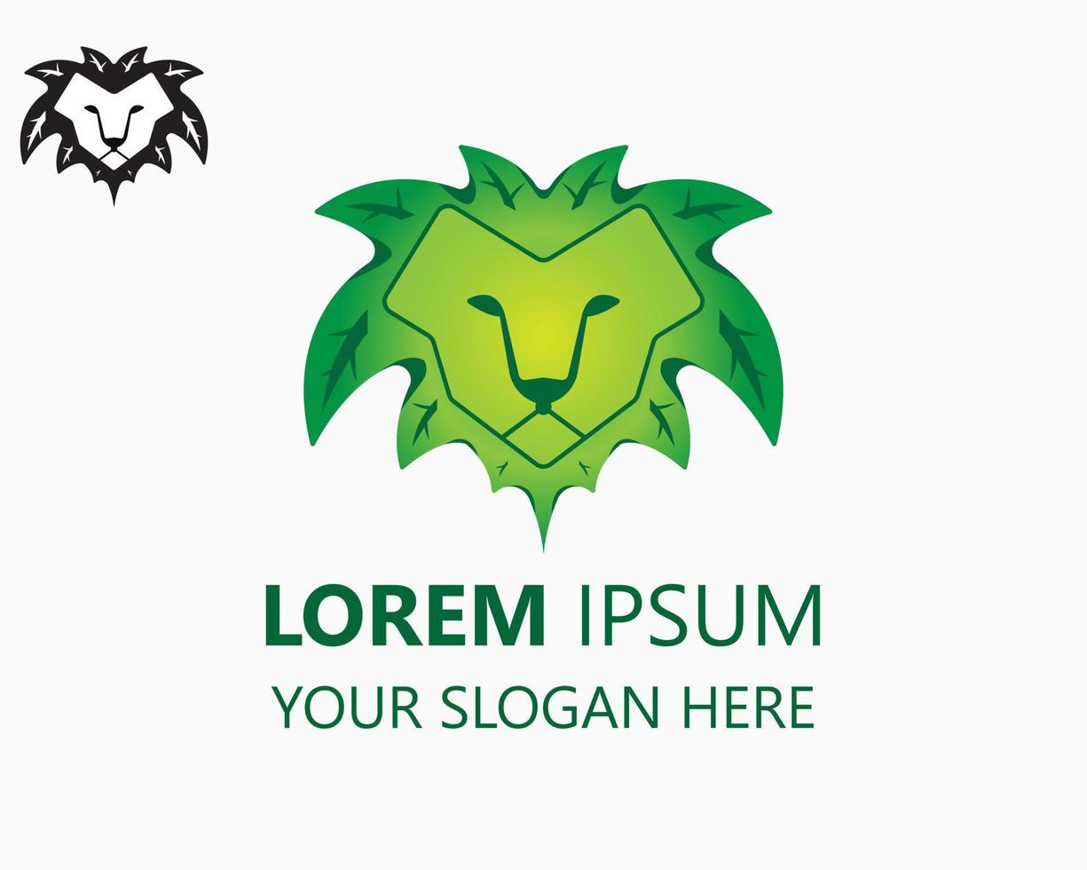 head lion logo design template vector