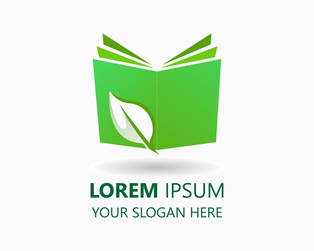 logotipo del libro de hojas. vector de diseño de logotipo de educación