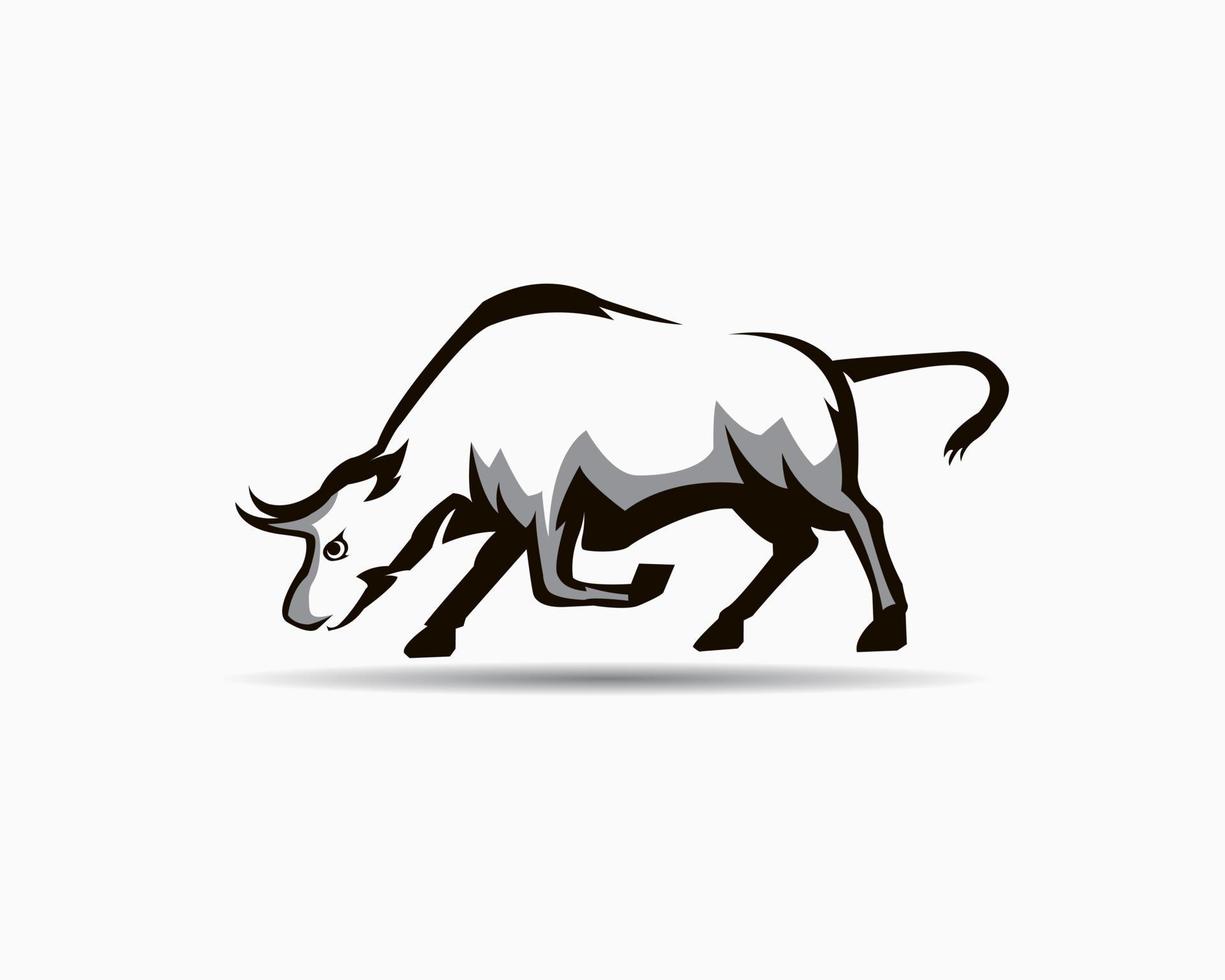 Printbull logo design template. bull illustration vector