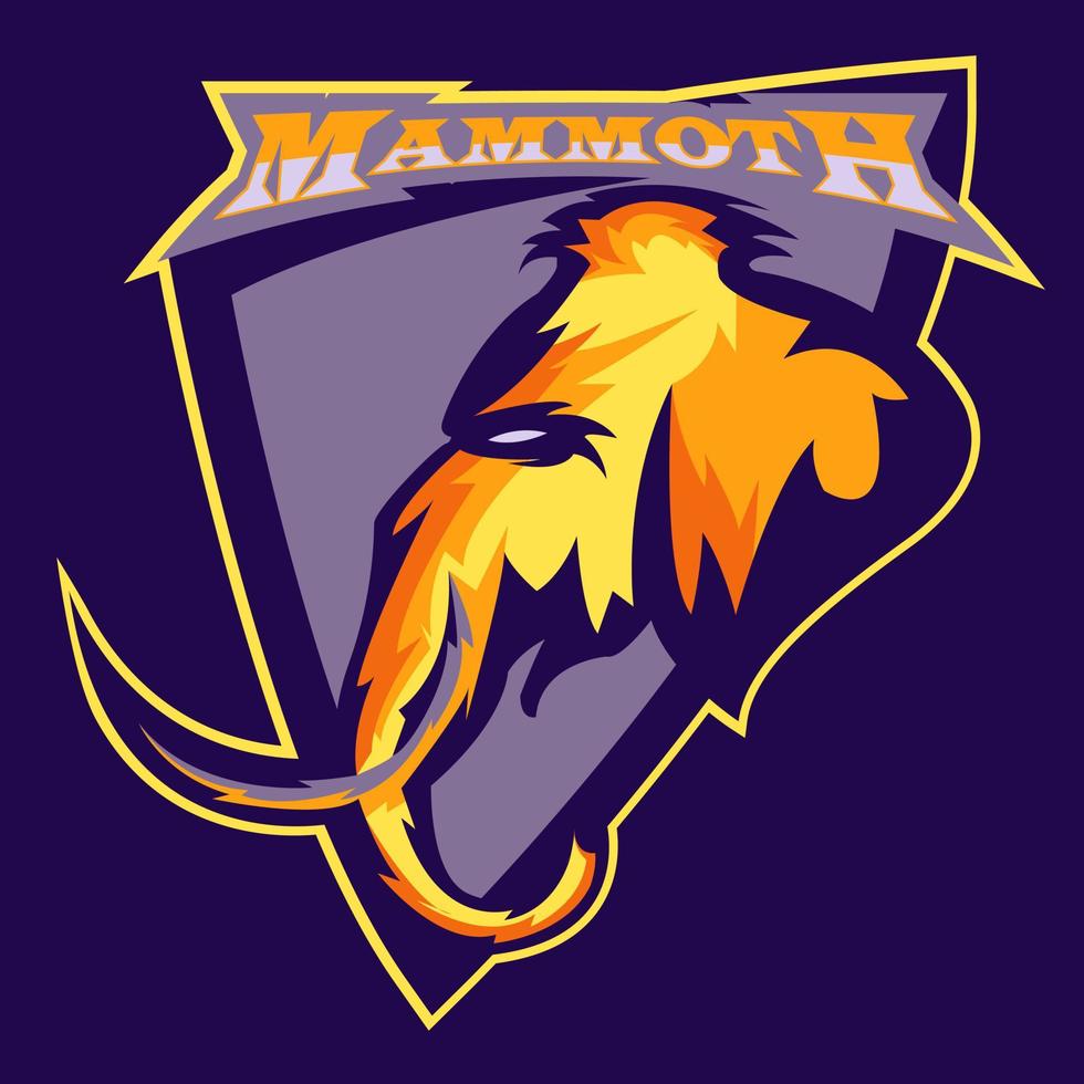 mammoth logo design vector. head mammoth illustration vector