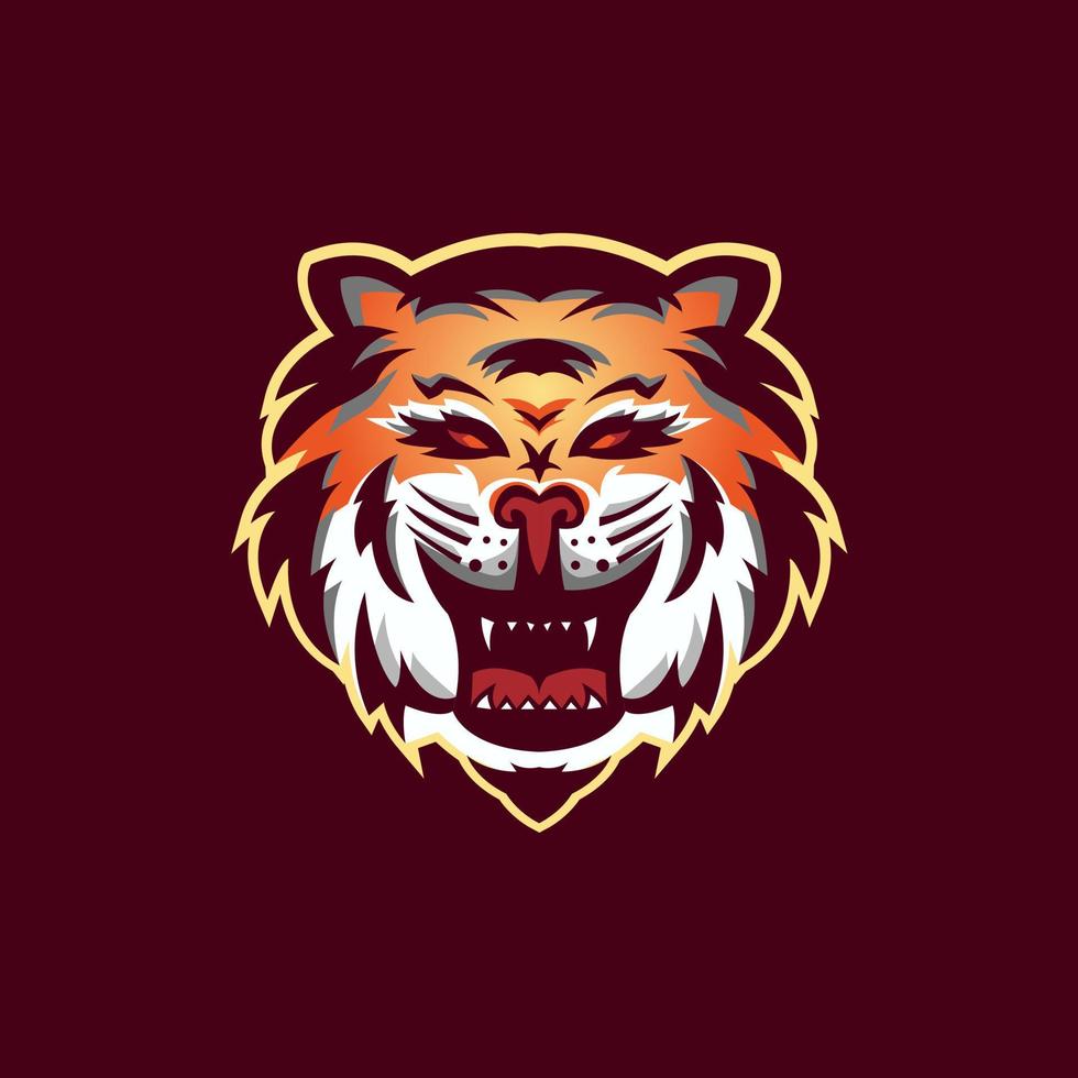 tiger gaming logo. mascot logo. simple logo. tiger illustration vector