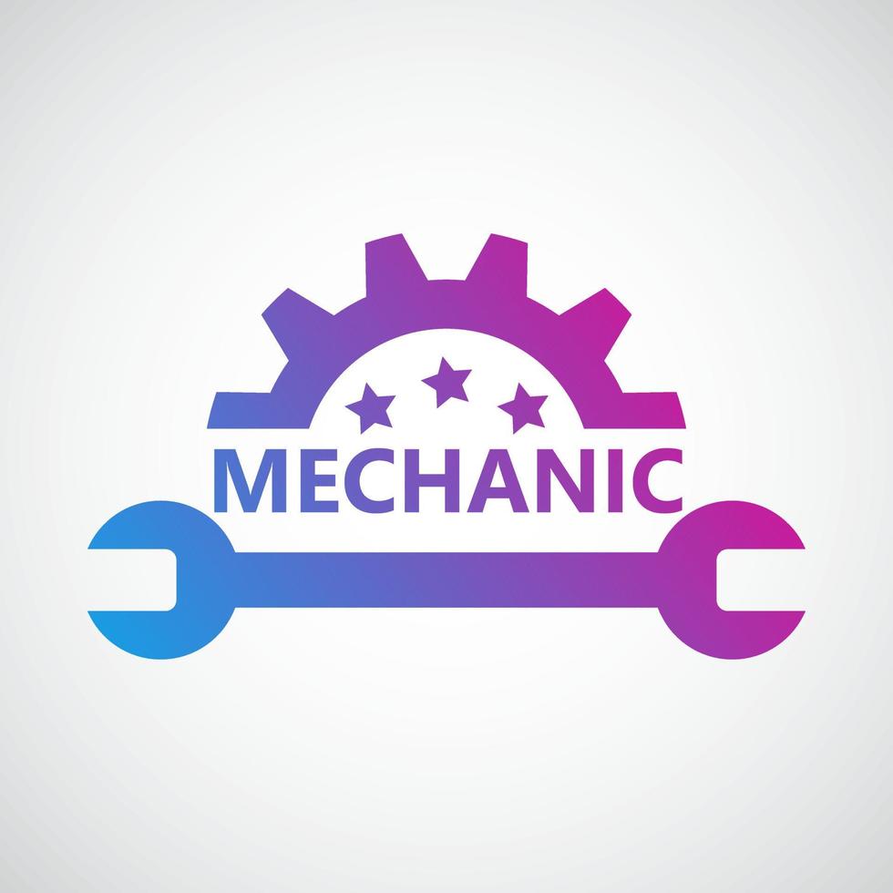 mechanic logo design vector