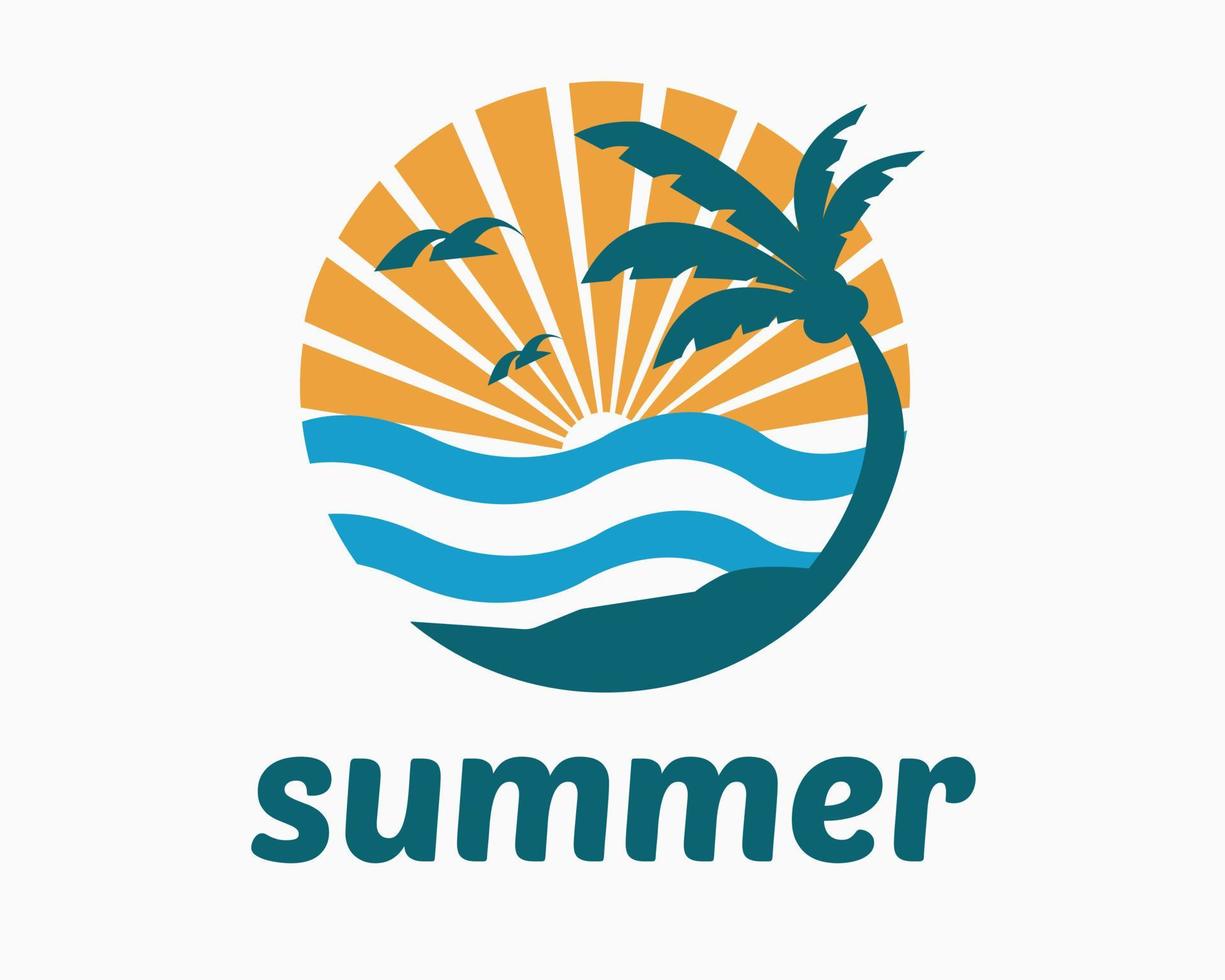 plantilla de diseño de logotipo de verano de playa. logotipo de estilo sencillo vector